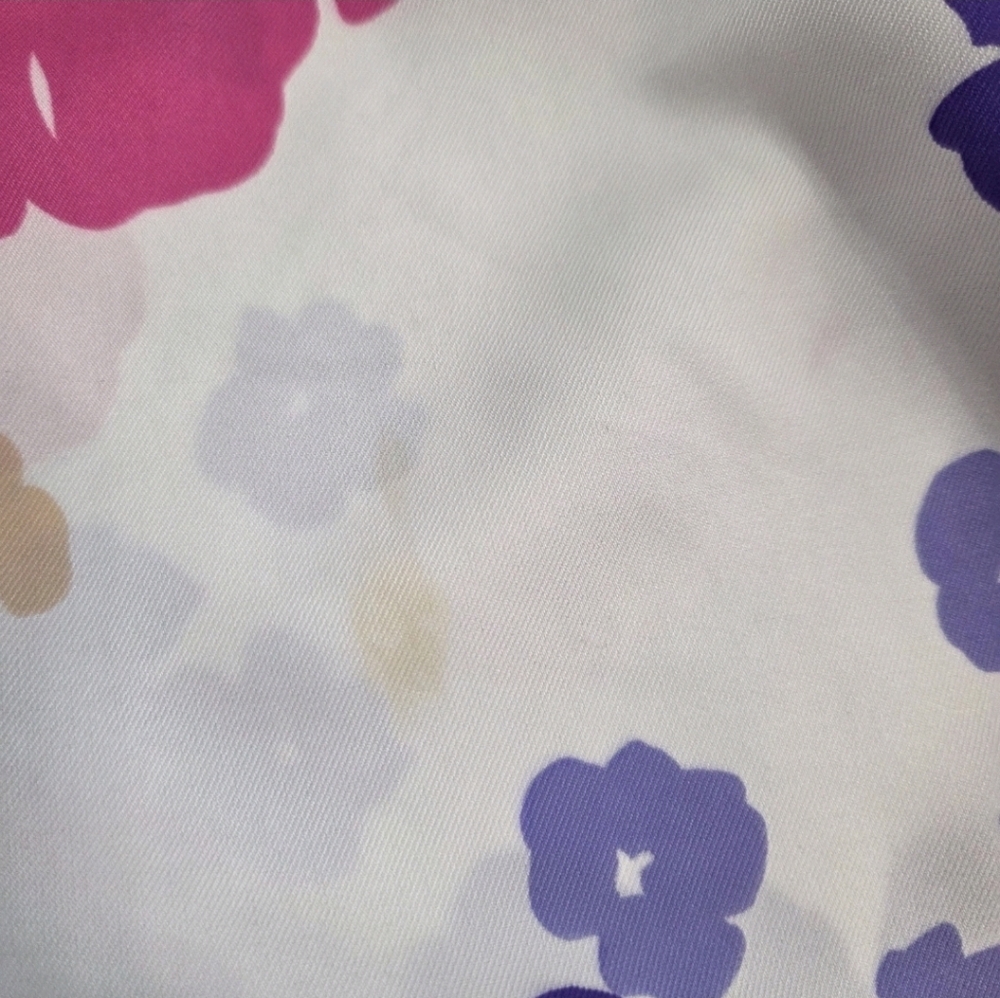 Victor Costa Vintage Floral Puff Petal Sleeve Dress Size 10 (Fits 4–6) Pink Bow - Picture 13 of 14